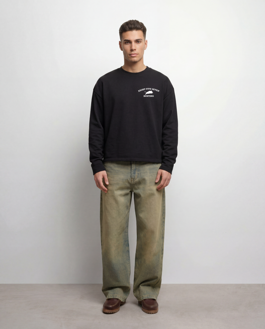 The Hunt Longsleeve Cropped - Black